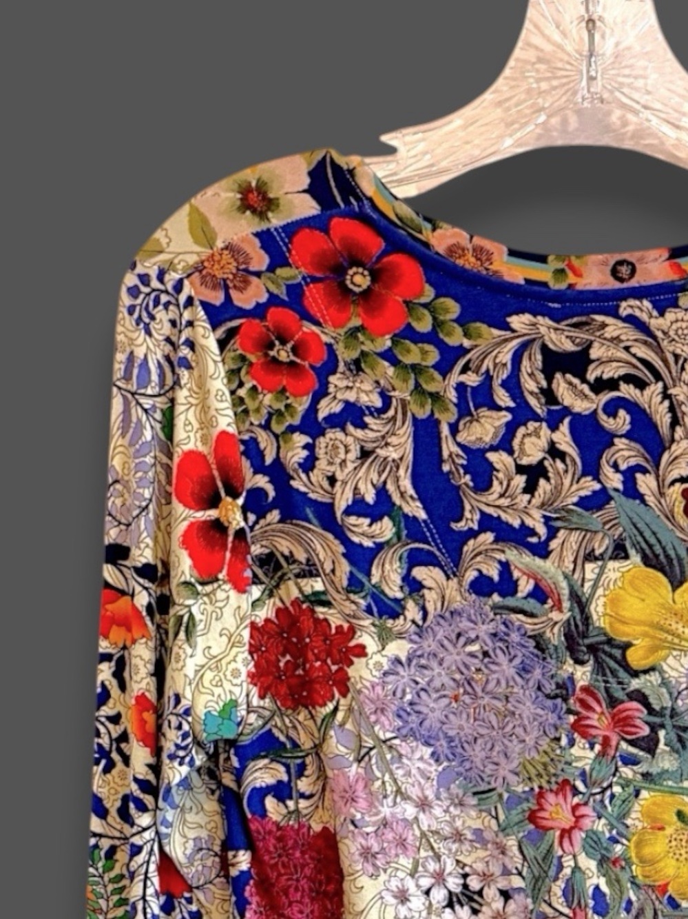 Johnny Was Wild Flower Favorite Long Sleeve V-Neck Swing Tee - Picture 16 of 16